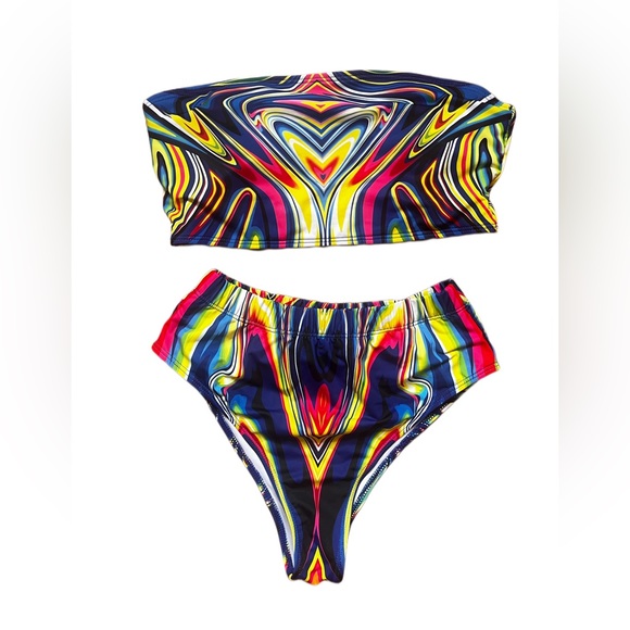 SHEIN Fluid Pattern Bikini Set - Picture 1 of 7